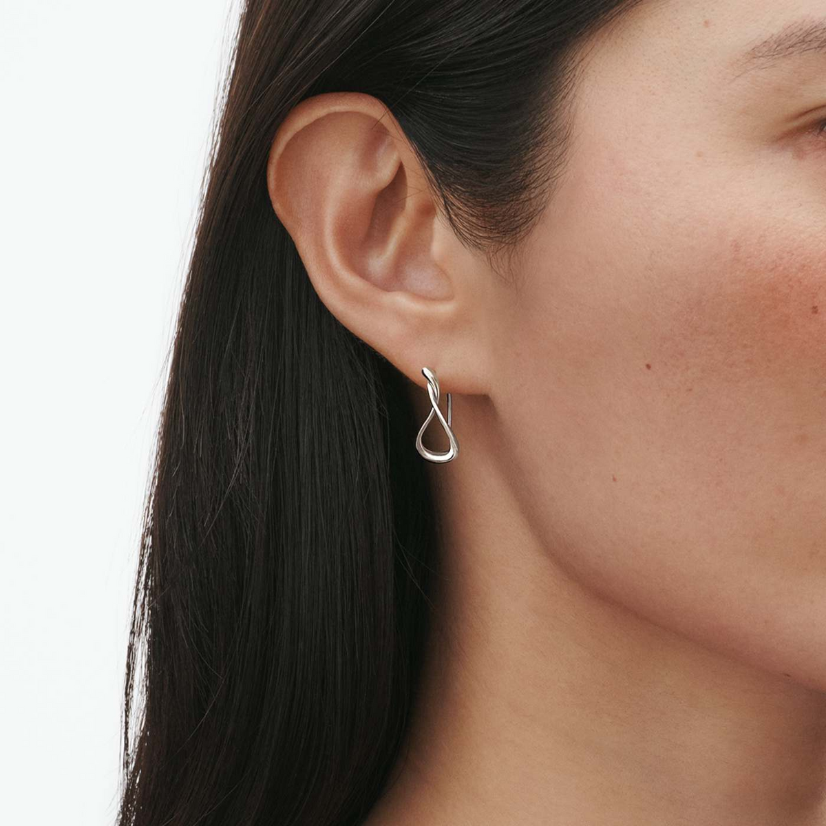 Georg Jensen Mercy Silver Small Earhoops - Berry's Jewellers