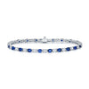 Berry's 18ct White Gold Oval Cut Sapphire And Diamond Tennis Bracelet - Berry's Jewellers