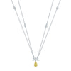 Berry's 18ct White Gold Pear Cut Yellow And White Diamond Floral Cluster Pendant - Berry's Jewellers