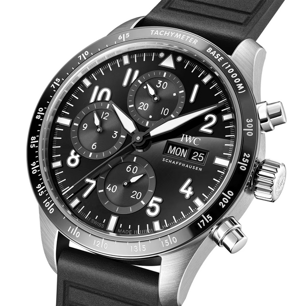 IWC Schaffhausen Pilot's 41mm Black Dial Men's AMG Performance Chronograph Watch - Berry's Jewellers