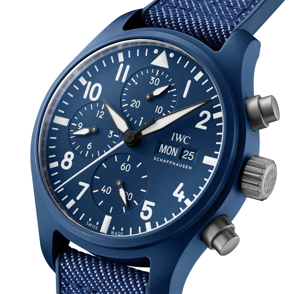 IWC Schaffhausen Pilot's Top Gun Oceania 41mm Blue Ceramic Men's Chronograph Watch - Berry's Jewellers