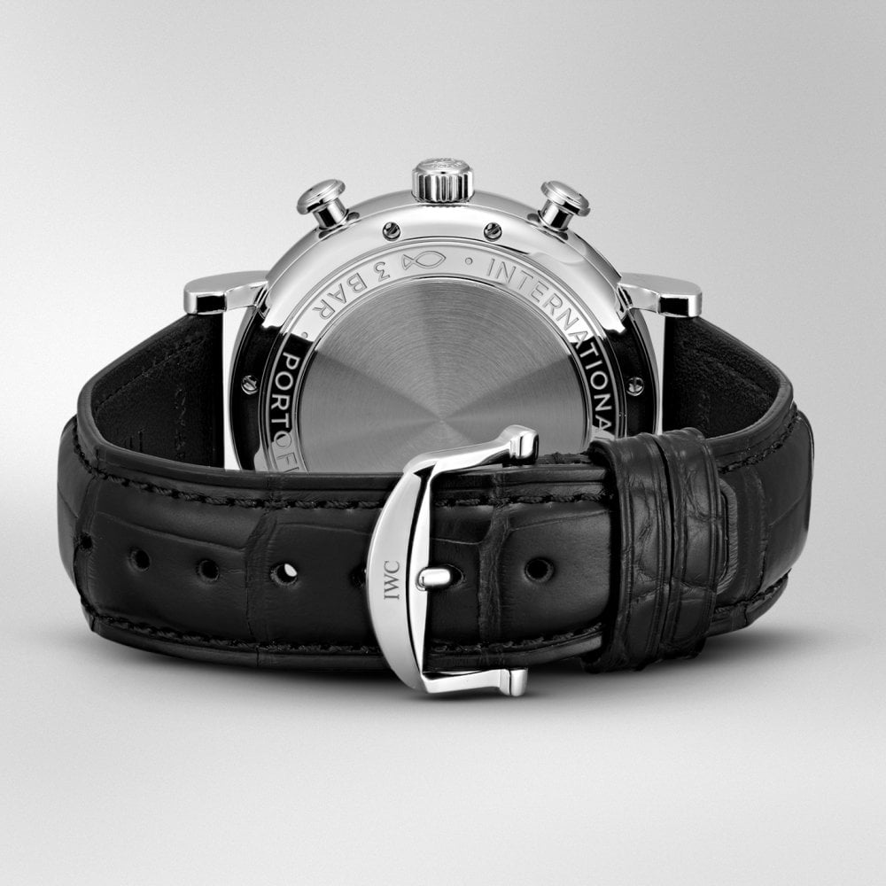 IWC Schaffhausen Portofino 42mm Silver/Rose Dial Men's Chronograph Watch - Berry's Jewellers