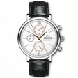 IWC Schaffhausen Portofino 42mm Silver/Rose Dial Men's Chronograph Watch - Berry's Jewellers