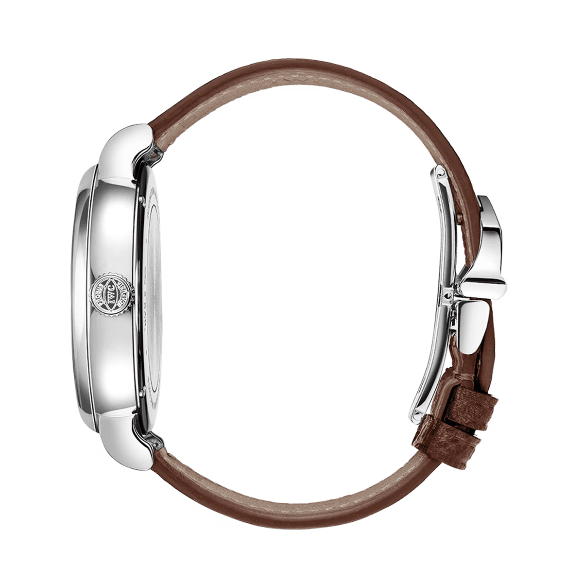 IWC Schaffhausen Portofino Pointer Date 39mm Silver/Rose Dial Leather Strap Watch - Berry's Jewellers