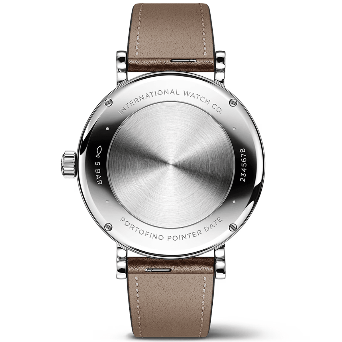 IWC Schaffhausen Portofino Pointer Date 39mm Silver/Rose Dial Leather Strap Watch - Berry's Jewellers