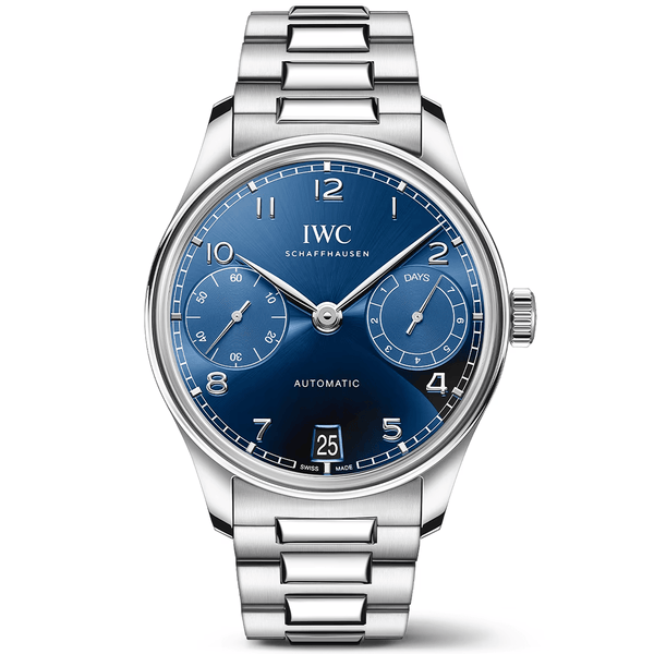 IWC Schaffhausen Portugieser 42mm Blue Sunray Dial Automatic Bracelet Watch - Berry's Jewellers