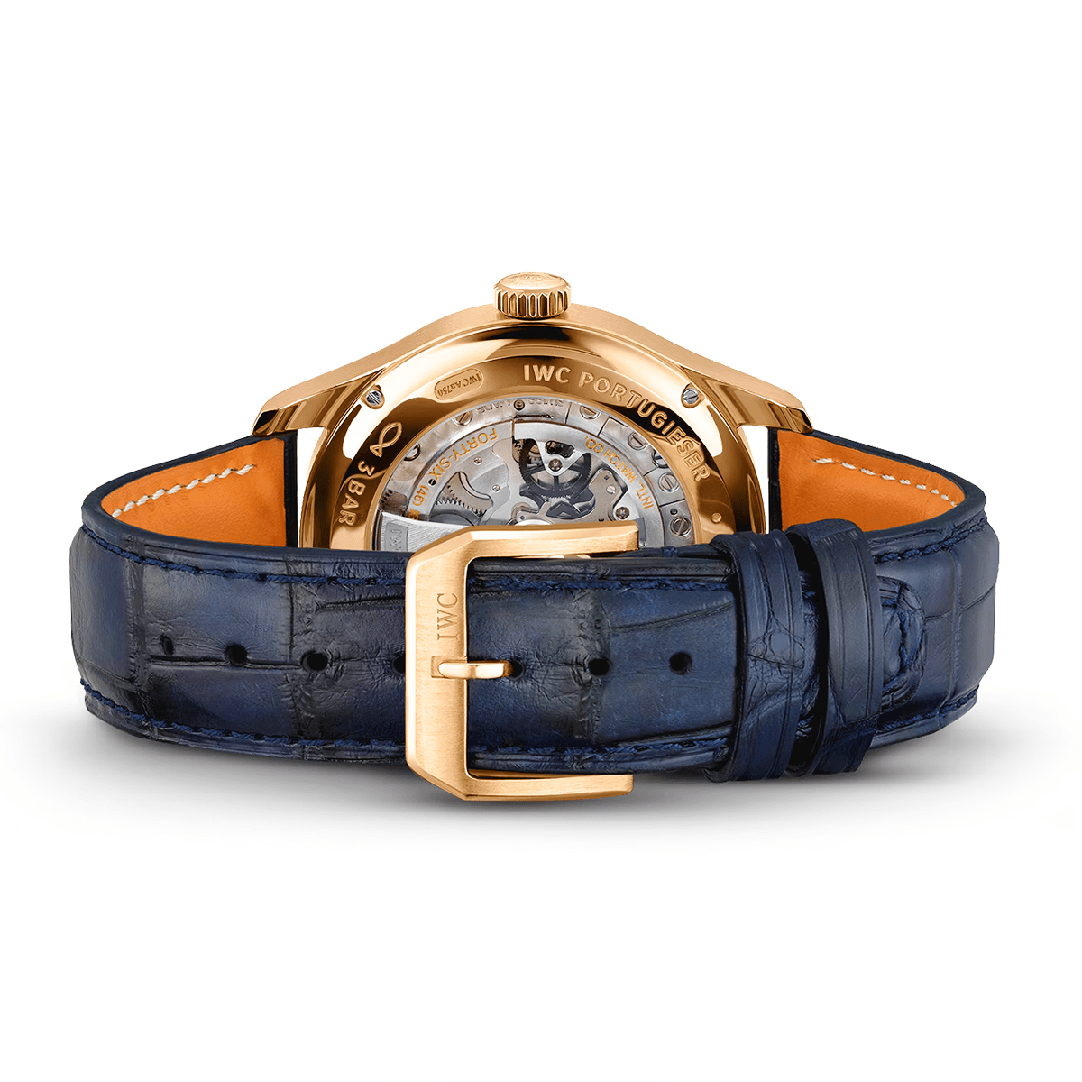 IWC Schaffhausen Portugieser Perpetual Calendar 42mm 18ct Rose Gold Blue Dial Watch - Berry's Jewellers