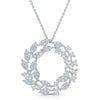 18ct White Gold Diamond Set Wreath Design Pendant