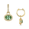 18ct Yellow Gold Green Oval Tourmaline & Diamond Earrings