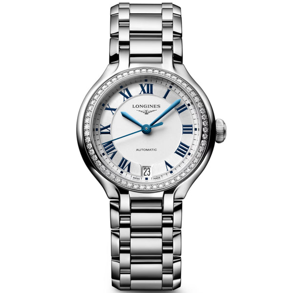 Longines PrimaLuna 34mm Steel Ladies Automatic Bracelet Watch - Berry's Jewellers