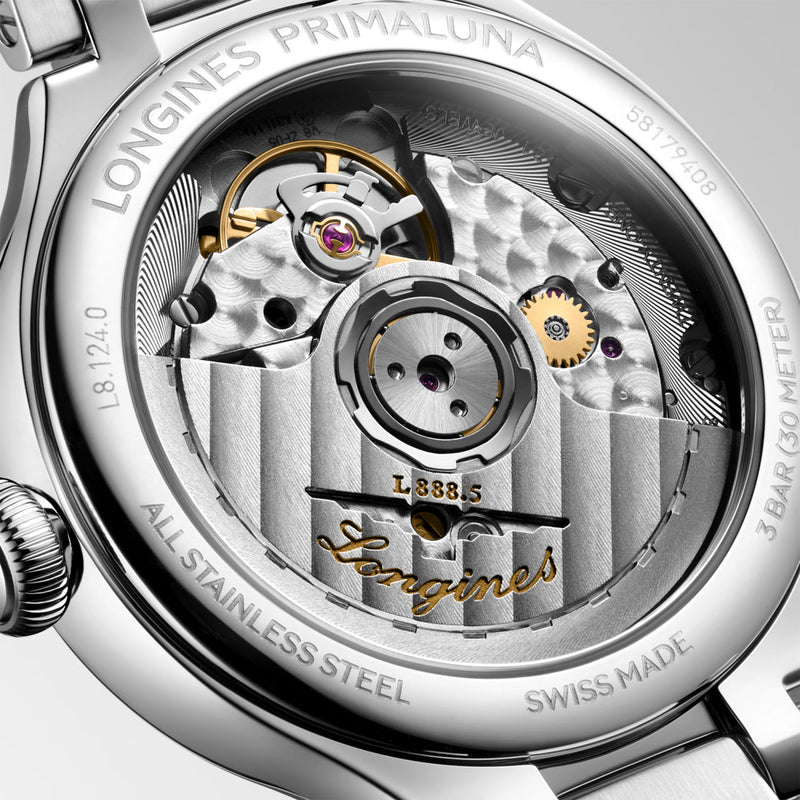 PrimaLuna 34mm Steel Ladies Automatic Bracelet Watch