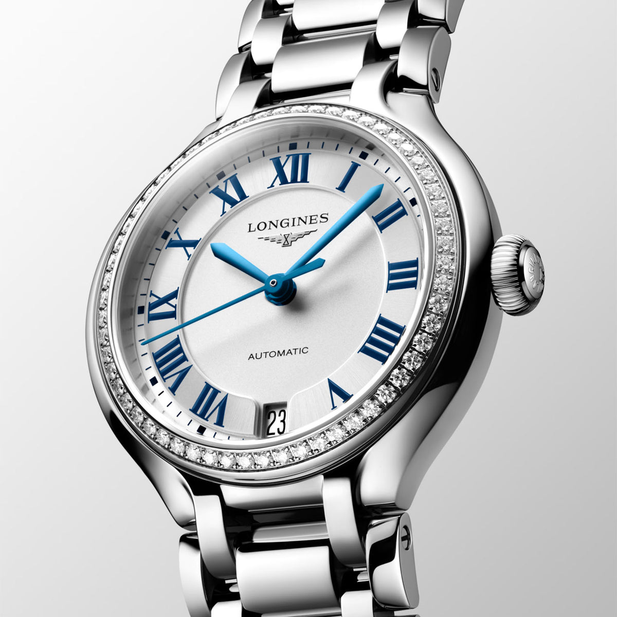 Longines PrimaLuna 34mm Steel Ladies Automatic Bracelet Watch - Berry's Jewellers