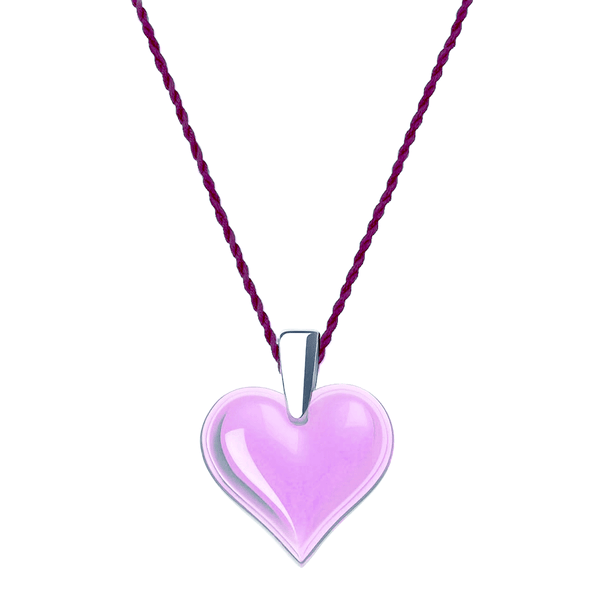 Lalique Amoureuse Beaucoup Lilac Crystal Heart Necklace - Berry's Jewellers
