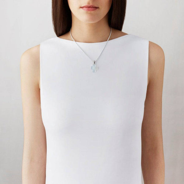 Lalique Amoureuse Passion Opalescent Crystal Cross Pendant - Berry's Jewellers