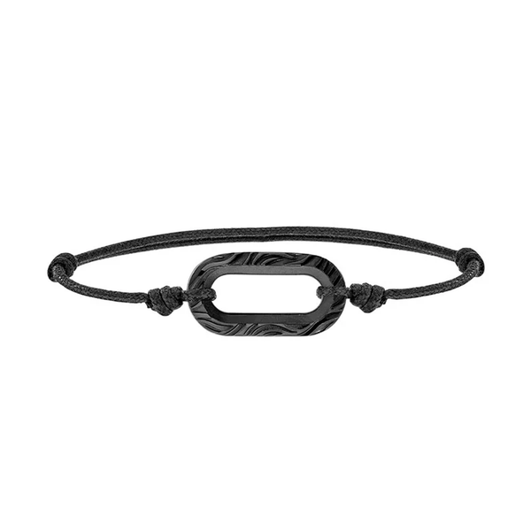 Lalique Empreinte Animale Black Crystal With a Black Cord Bracelet - Berry's Jewellers