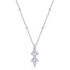 18ct White Gold Round Brilliant Cut Diamond Rubover Set Drop Pendant