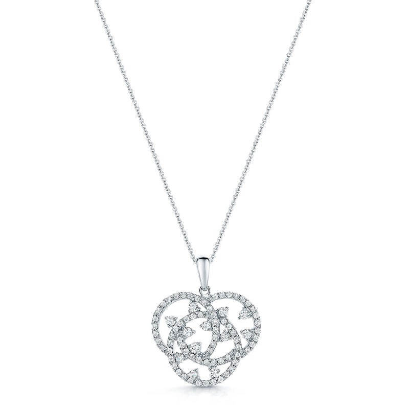 18ct White Gold Circle Interlocking Diamond Pendant