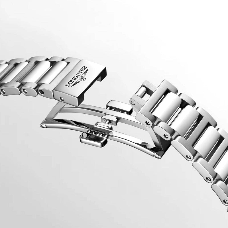 Longines Conquest 30mm Silver/Rose Dial Automatic Bracelet Watch - Berry's Jewellers