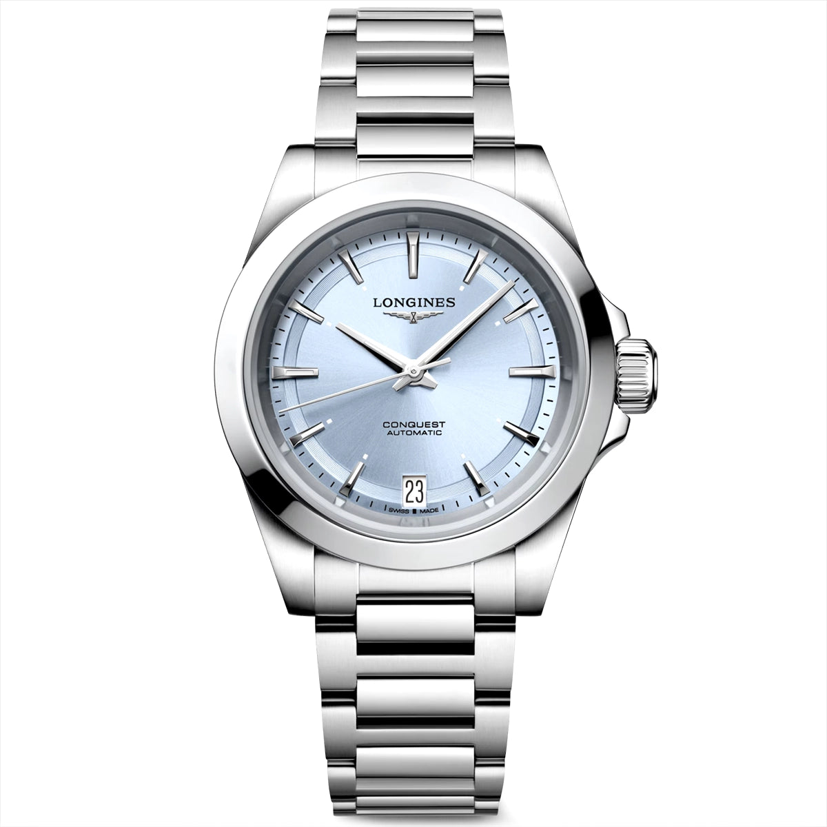 Longines Conquest 34mm Blue Sunray Dial Automatic Bracelet Watch - Berry's Jewellers