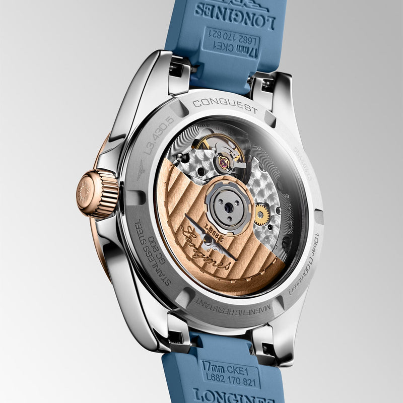 Longines Conquest 34mm Blue Sunray Dial Automatic Strap Watch - Berry's Jewellers