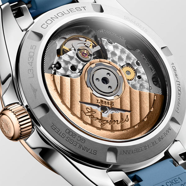 Longines Conquest 34mm Blue Sunray Dial Automatic Strap Watch - Berry's Jewellers