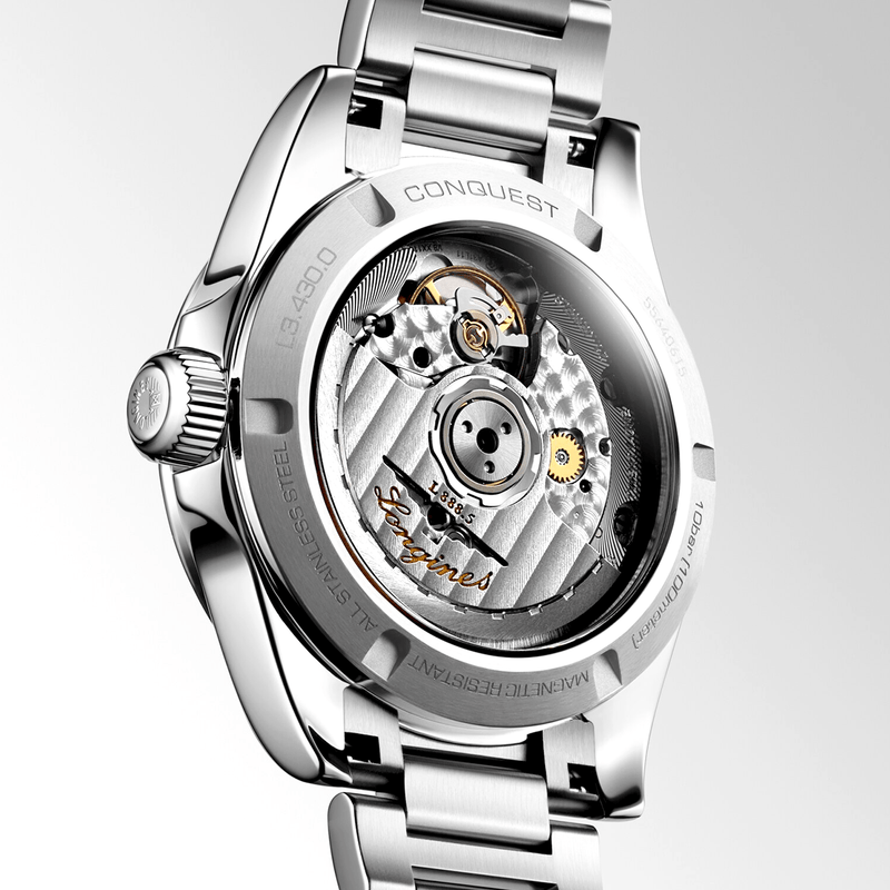 Longines Conquest 34mm Green Sunray Dial Automatic Bracelet Watch - Berry's Jewellers