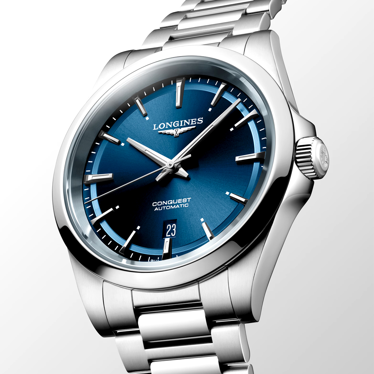Longines Conquest 41mm Blue Dial Automatic Bracelet Watch - Berry's Jewellers