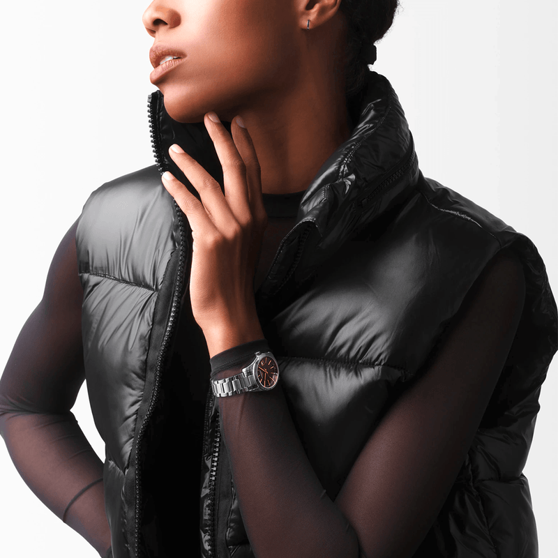 Longines Conquest Classic 29.5mm Black/Rose Dial Ladies Bracelet Watch - Berry's Jewellers