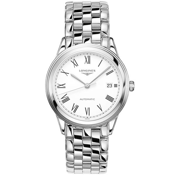 Longines Flagship 40mm White Roman Dial Automatic Watch - Berry's Jewellers