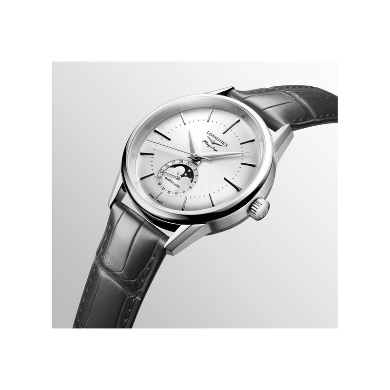 Longines Flagship Heritage 38.5mm Moon-Phase Automatic Strap Watch - Berry's Jewellers