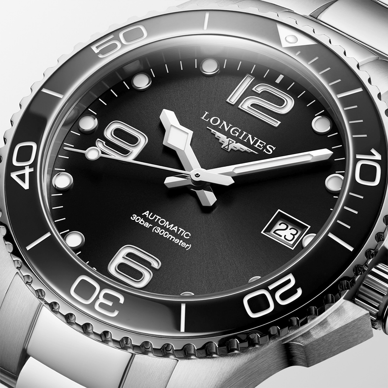 Longines HydroConquest 39mm Black Dial Automatic Bracelet Watch - Berry's Jewellers
