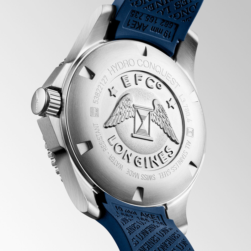 Longines HydroConquest 39mm Blue Dial Automatic Rubber Strap Watch - Berry's Jewellers