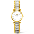 Longines La Grande Classique Steel and Gold PVD White Roman Dial Ladies Bracelet Watch - Berry's Jewellers