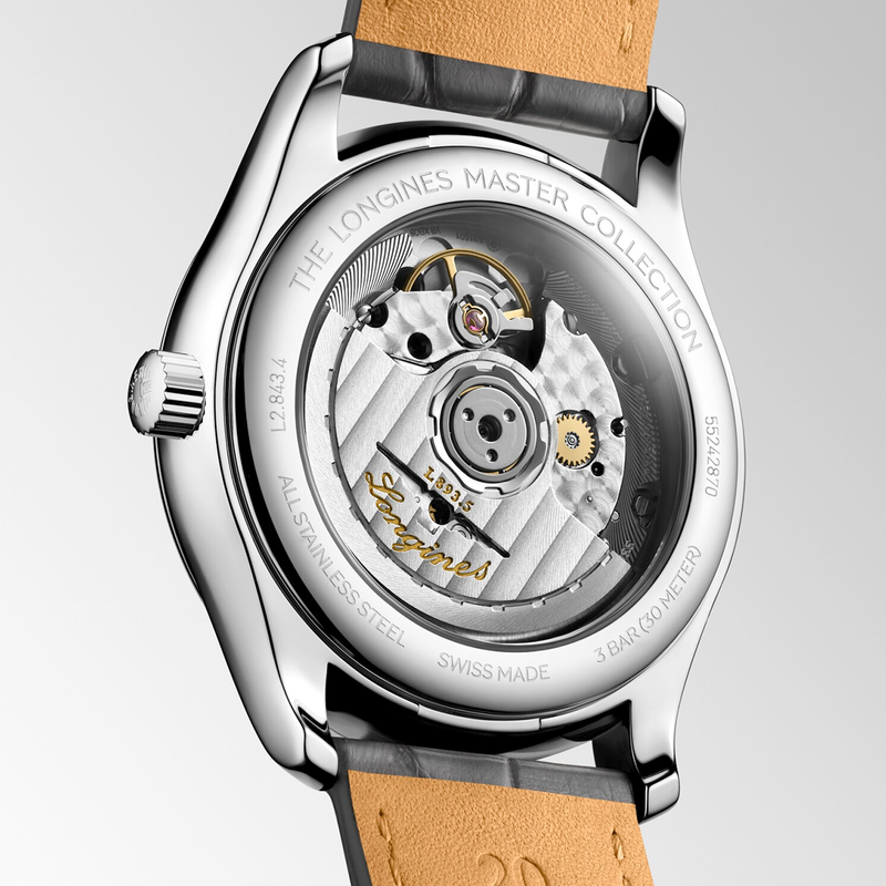 Longines Master Collection 38.5mm Salmon Dial Men's Leather Strap Watch - Berry's Jewellers