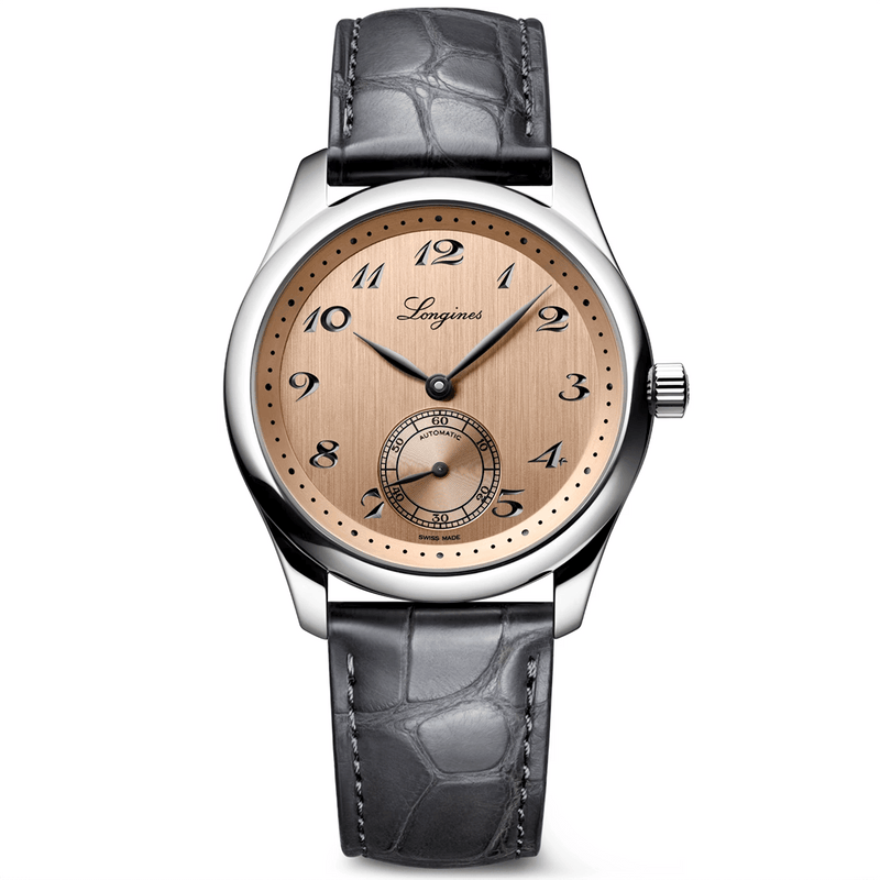 Longines Master Collection 38.5mm Salmon Dial Men's Leather Strap Watch - Berry's Jewellers