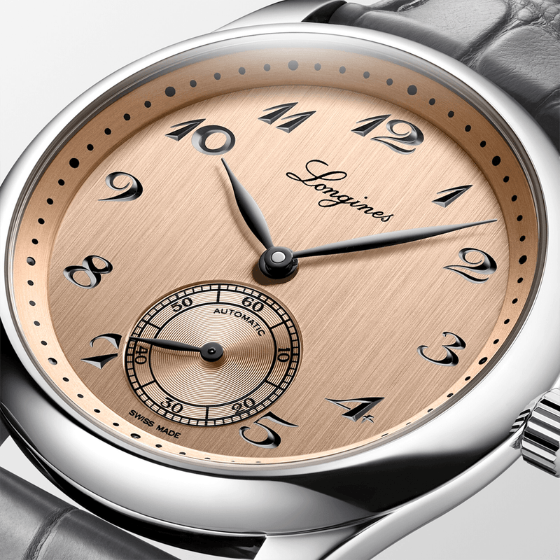 Longines Master Collection 38.5mm Salmon Dial Men's Leather Strap Watch - Berry's Jewellers