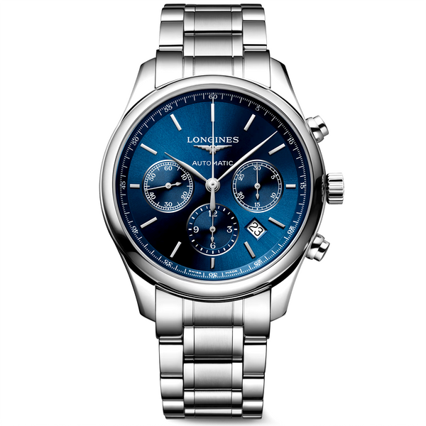 Longines Master Collection Chronograph 42mm Blue Dial Bracelet Watch - Berry's Jewellers