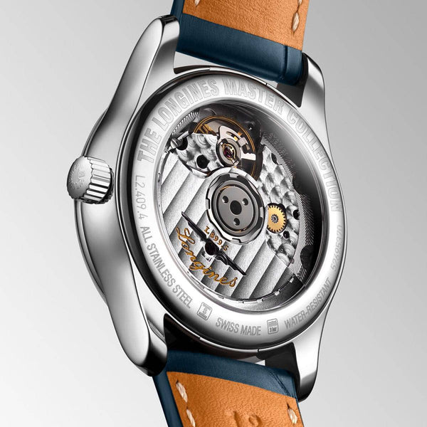 Longines Master Collection Moonphase 34mm Blue Diamond Dial Ladies Watch - Berry's Jewellers