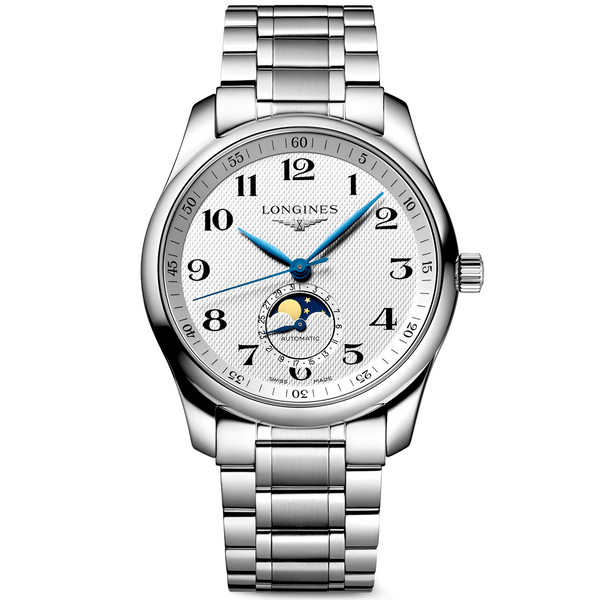Longines Master Collection Moonphase 40mm Silver Dial Men's Bracelet Watch - Berry's Jewellers