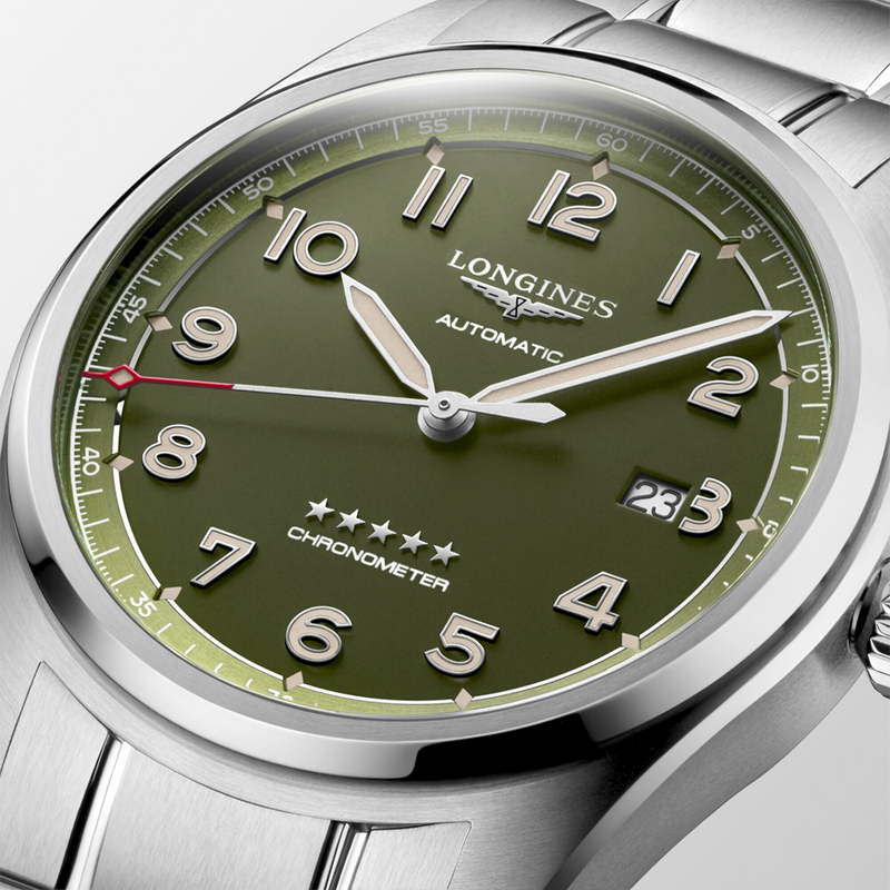 Longines Spirit 42mm Green Dial Automatic Men's Bracelet Watch - Berry's Jewellers