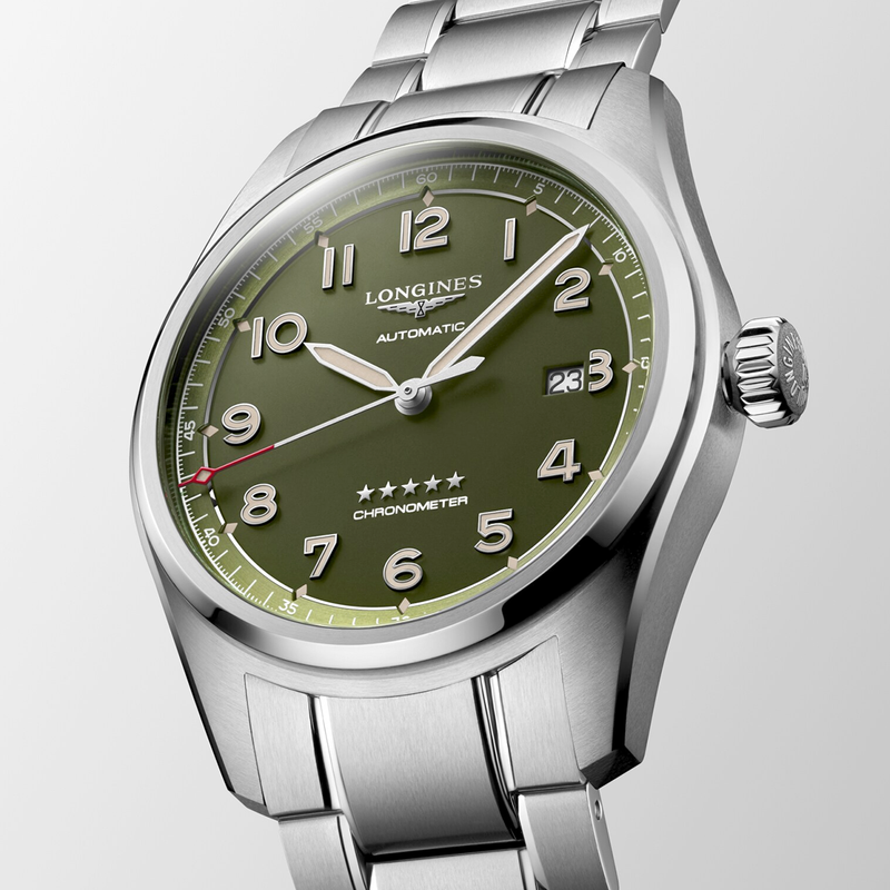 Longines Spirit 42mm Green Dial Automatic Men's Bracelet Watch - Berry's Jewellers