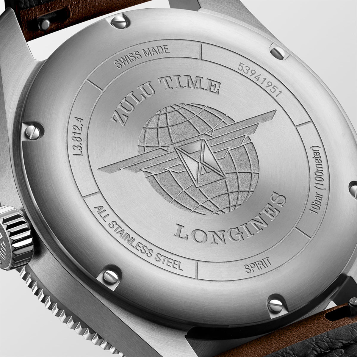 Longines Spirit Zulu Time 42mm Steel Men's Strap Watch - Berry's Jewellers
