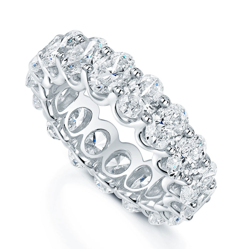 Platinum Oval Cut Diamond Full Eternity Ring