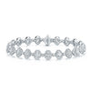 Berry's 18ct White Gold Oval And Round Brilliant Cut Diamond Halo Tennis Bracelet - Berry's Jewellers