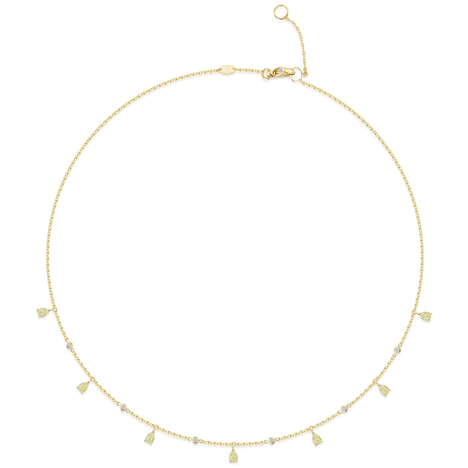 Berry's 18ct Yellow Gold Fancy Yellow Pear & White Round Brilliant Cut Diamond Necklace - Berry's Jewellers