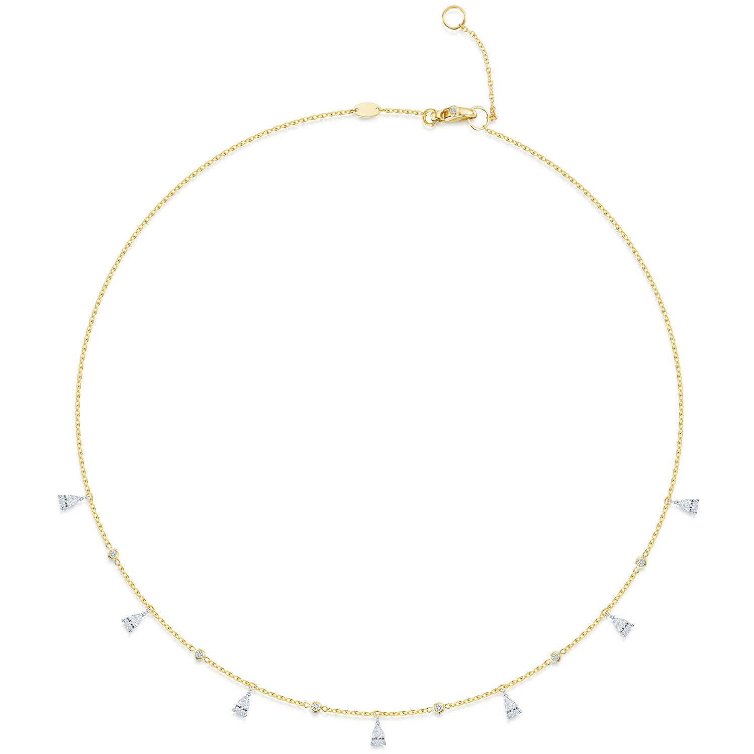 Berry's 18ct Yellow Gold Pear & Round Brilliant Cut Diamond Necklace (Copy) - Berry's Jewellers