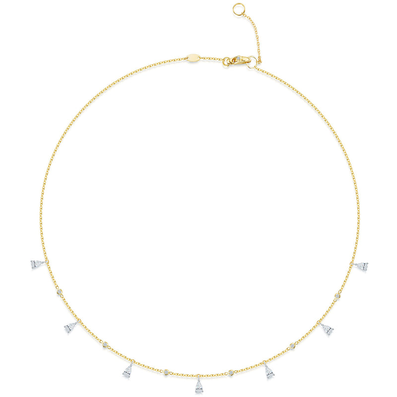 Berry's 18ct Yellow Gold Pear & Round Brilliant Cut Diamond Necklace (Copy) - Berry's Jewellers