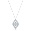 18ct White Gold Diamond Art Deco Design Pendant