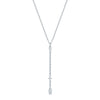 18ct White Gold Mixed Cut Diamond Drop Pendant