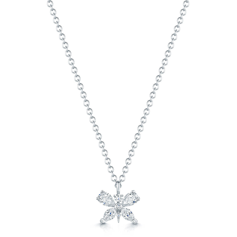 18ct White Gold Diamond Butterfly Pendant